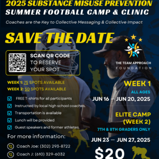 Coach Joe’s 2025 Substance Misuse Prevention Summer Football Camp & Clinic